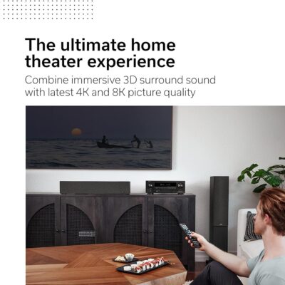 Denon AVR-X1700H 7.2 Channel AV Receiver – 80W/Channel, Advanced 8K HDMI Video w/eARC, Dolby Atmos, DTS:X, Built-in HEOS, Amazon Alexa Voice Control