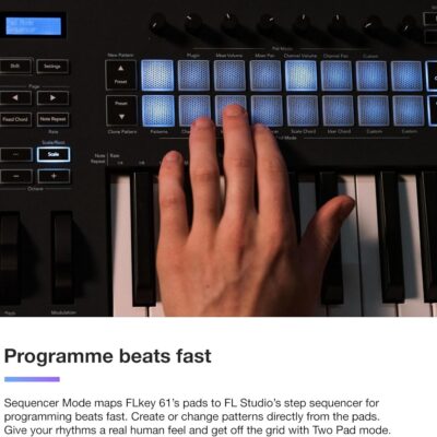 Novation FLkey 49 MIDI Keyboard – Seamless FL Studio Integration with Chord Mode and Scale Mode. All the software you need for Music Production