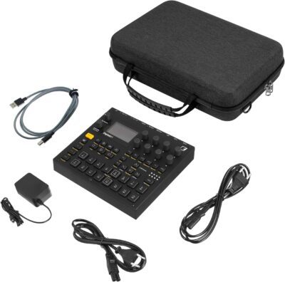 GEEKRIA Hard Shell Travel Case, Compatible with Elektron Digitakt II/Digitone II/Syntakt 12 / Analog Heat MKII, Audio Sampler Carrying Bag (Dark Gray)