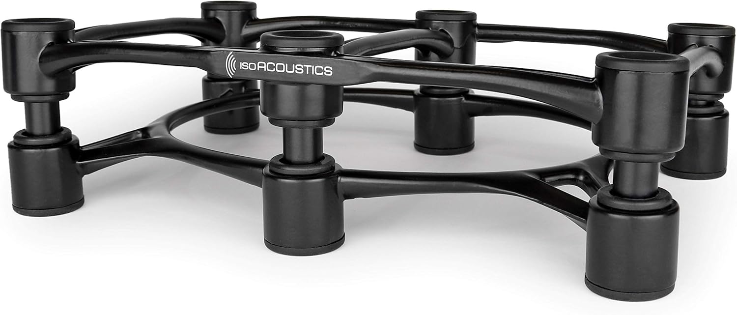 IsoAcoustics Aperta Series Isolation Speaker Stands with Tilt Adjustment: Aperta300 (11.8 x 7.9) Black (Single)