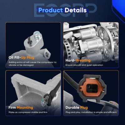 ECCPP A/C Compressor with Clutch 2005-2019 for Nissan Frontier Xterra 4.0L 2009-2012 for Suzuki Equator 4.0L AC Compressor