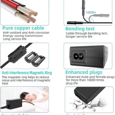 12V Power Adapter Cord Compatible with Pioneer DJ Serato DDJ-1000 DDJ1000 SRT DDJ-1000SRT DDJ-1000SRT-W 4-Channel Club Style Digital DJ Controller 12VDC DC12V 12.0V Power Supply Cord PSU