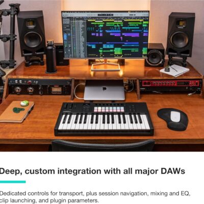 Novation Launchkey 37 MK4 — Compact 37 Key, USB, MIDI Keyboard Controller with DAW Integration. Chord Mode, Scale Mode, 8 Drum Pads, and Arpeggiator — Includes Software Bundle for Music Production