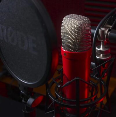 71Vd6b7Y0xL. AC SL1500 RØDE NT1 Signature Series Large-Diaphragm Condenser Microphone with Shock Mount, Pop Filter and XLR Cable for Music Production, Vocal Recording, Streaming and Podcasting (Red)