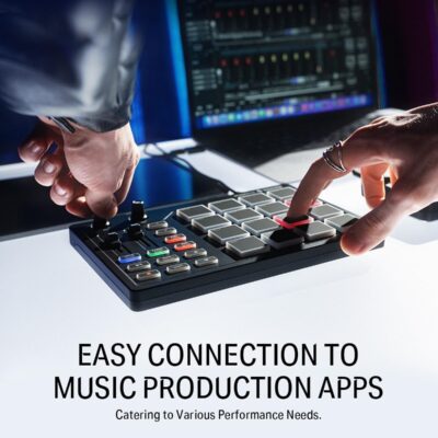 Donner MIDI Pad Beat Maker Machine Professional, Drum Machine with 16 Beat Pads, 2 Assignable Fader & Knobs and Music Production Software, USB MIDI Controller with 40 Courses, STARRYPAD