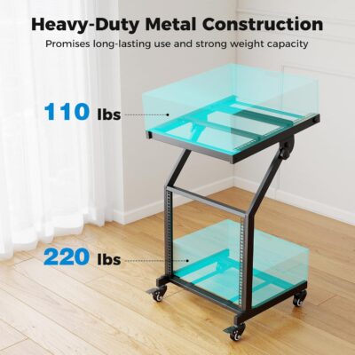 71WBIeo8iAL. AC SL1500 Goplus 9U DJ Mixer Stand, Adjustable Rack Mount Rolling Stage Cart with Lockable Wheels, Professional Studio Equipment Case Stand for Home, Office, Music Show, Performance Stages