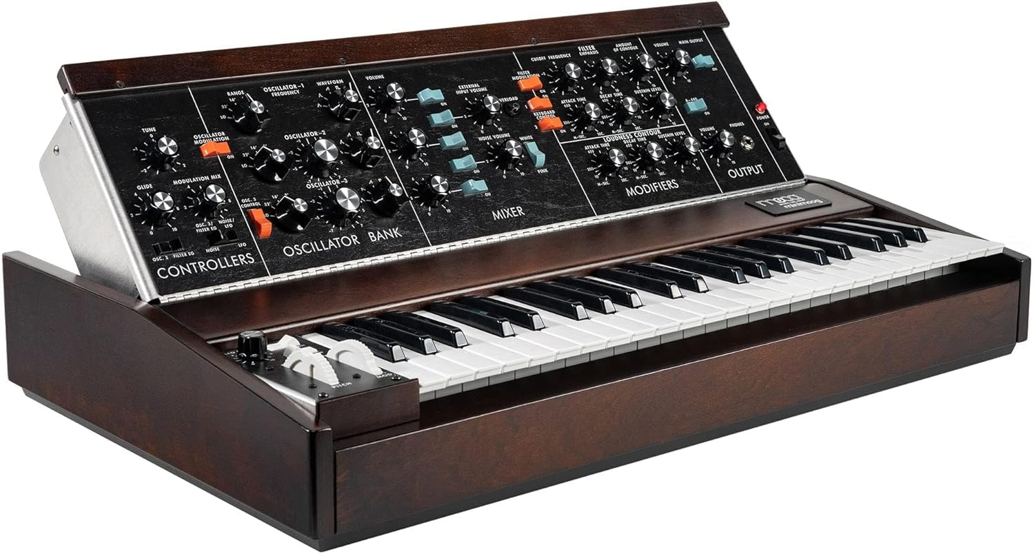 Moog Minimoog Model D Analog Synthesizer – Appalachian Cherry Bundle with Patch Cables, MIDI Cable and Austin Bazaar Polishing Cloth