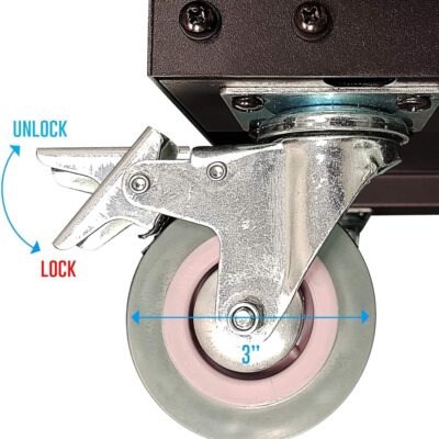 AxcessAbles 16U AV Case with Wheels | Metal Studio Cabinet | 19-Inch Universal Equipment Rack | Open-Frame Option | Home Server