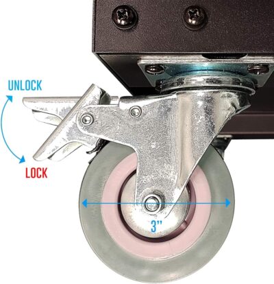 AxcessAbles 16U AV Case with Wheels | Metal Studio Cabinet | 19-Inch Universal Equipment Rack | Open-Frame Option | Home Server