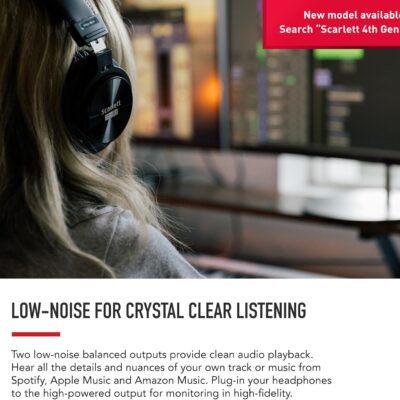 Focusrite Scarlett 2i2 3rd Gen USB Audio Interface for Recording, Songwriting, Streaming and Podcasting — High-Fidelity, Studio Quality Recording, and All the Software You Need to Record