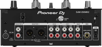 Pioneer DJM-250MK2 2-Channel DJ Mixer with Independent Channel Filter – Bundle with Headphones, XLR Cable, and Austin Bazaar Polishing Cloth