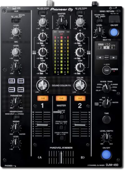 Pioneer DJM-450 2-Channel DJ Mixer with XDJ-1000MK2 Digital Performance DJ Media Player (Pair)