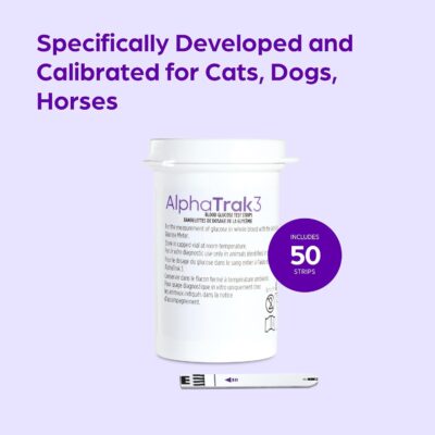71XXCXR8uWL. AC SL1500 AlphaTrak 3 Test Strips for Use with AT3 Blood Glucose Monitoring System for Cats, Dogs, and Horses, 50 Count