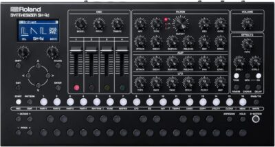 Roland SH-4D Desktop Synthesizer Bundle with Headphones, MIDI Cable, and Austin Bazaar Polishing Cloth