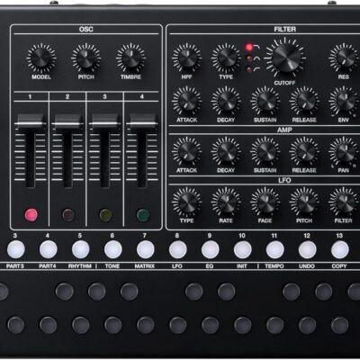 Roland SH-4D Desktop Synthesizer Bundle with Headphones, MIDI Cable, and Austin Bazaar Polishing Cloth