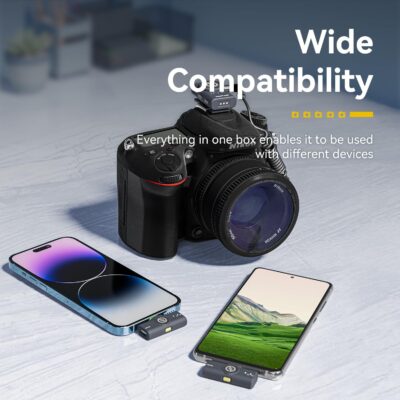 Hollyland Lark M2 Wireless Lavalier Microphone for iPhone/Android/Camera/PC/Laptop with Lightning/USB-C Plug, 48KHz 24Bit, 1000ft Range, Noise Cancel, 40H Battery for Video Recording (Combo Version)