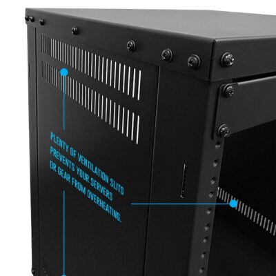 AxcessAbles 16U AV Case with Wheels | Metal Studio Cabinet | 19-Inch Universal Equipment Rack | Open-Frame Option | Home Server