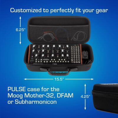 ANALOG CASES Moog Mother-32 / DFAM/Subharmonicon Case – Custom-Fitted Compact PULSE Hard Case for Travel