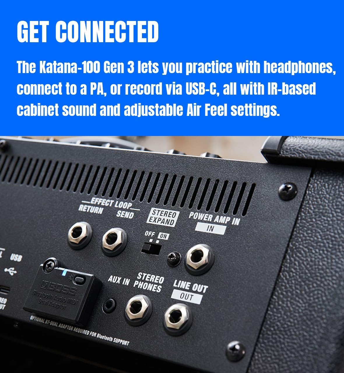 Boss Katana-100 Gen 3 100-Watt 1×12-Inch Guitar Combo Amplifier Bundle with Gearlux Instrument Cable and Picks