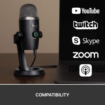 Logitech for Creators Blue Yeti Nano USB Microphone for Gaming, Streaming, Podcasting, Twitch, YouTube, Discord, Recording for PC and Mac, Plug & Play -Blackout