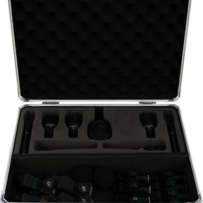 AUDIX FP7 Fusion Series 7-piece Drum Mic Kit for Kick, Snare, Toms, and Overheads with Travel Case – Black