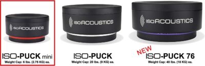 IsoAcoustics Iso-Puck Series Acoustic Isolators (Iso-Puck Mini, 6 lbs max/Unit, 8-Pack)