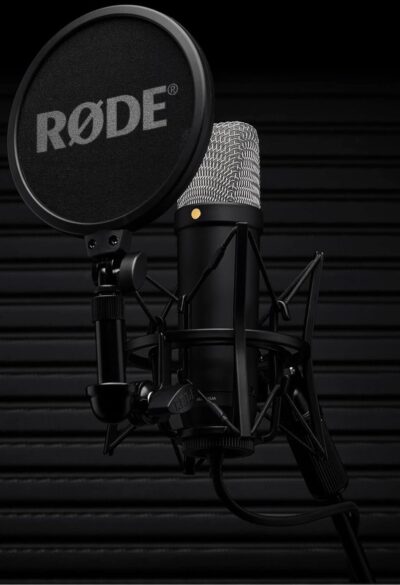 RØDE NT1 5th Gen Large-Diaphragm Studio Condenser Microphone – XLR & USB Outputs – Shock Mount & Pop Filter Included – Music Production, Vocal Recording, Podcasting – Black – Professional Audio