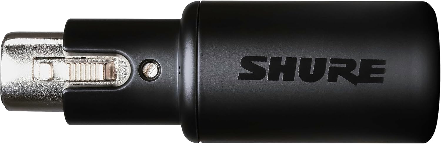 Shure MVX2U XLR-to-USB Interface with Headphone Jack, 60dB Gain, Zero-Latency Monitoring, 48V Phantom Power, ShurePlus App, USB-C Cable
