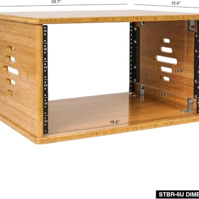 71amJ6 D8GL. AC SL1500 Sound Town DIY 6U Solid Carbonized Bamboo Studio Equipment Rack w/ 14.2 Depth, Ventilation for Recording Room, PA/DJ Pro Audio, Home Audio (STBR-6U)