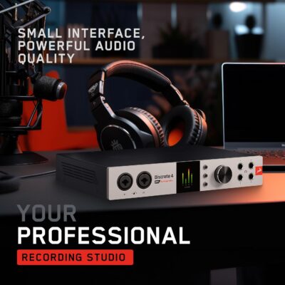 Antelope Audio Discrete 4 Pro Synergy Core Desktop 14×20 Audio Interface – Thunderbolt 3 & USB 2.0 4 Channel Microphone Preamp Recording, Streaming Studio Audio Interface w/Onboard Real-Time Effects