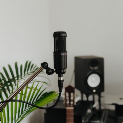 Audio-Technica AT2020 Cardioid Condenser Studio XLR Microphone, Ideal for Project/Home Studio Applications, Black