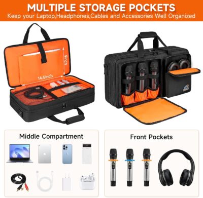 71b9uTodwL. AC SL1500 DJ Controller Case Compatible with Pioneer DDJ-FLX4/DDJ-REV1/DDJ-400/DDJ-SB3/DDJ-RB,Padded DJ Controller Storage Bag Fits for Numark Mixtrack Pro FX/Platinum FX/Roland DJ-202 (21.5 x 12 x 2.5 in)