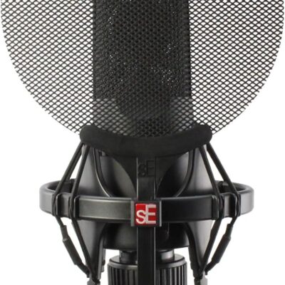 Audiosavings SE Electronics X1 A Bundle: 2C Large Diaphragm Condenser Microphone with 100 Hz Filter & -20 dB Pad, Isolation Pack Metal Pop Filter Shock Mount, Cardioid, 48V, 2-Items