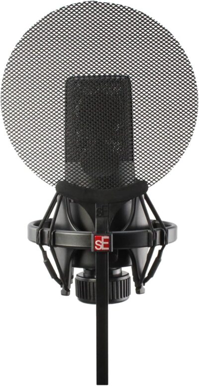Audiosavings SE Electronics X1 A Bundle: 2C Large Diaphragm Condenser Microphone with 100 Hz Filter & -20 dB Pad, Isolation Pack Metal Pop Filter Shock Mount, Cardioid, 48V, 2-Items