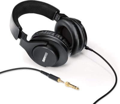 Shure SRH440A Professional Over-Ear Wired Studio Headphones – Monitoring & Recording Headphones with Enhanced Frequency Response, Adjustable & Collapsible Design, Works with All Audio Devices, Black
