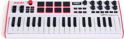 71cKPribdSL. AC SL1500 Akai Professional MPK Mini Plus – USB MIDI Keyboard Controller with 37 Mini Keys, 8 MPC Pads, Sequencer, MIDI/CV/Gate I/O and Native Instruments Sound Package, White Limited Edition
