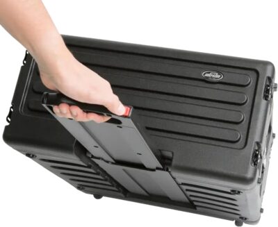 71d8yoHvJ7L. AC SL1500 SKB 4U rSeries Rolling Rack with Integrated Back Wheels and 1-Touch Pull Handle, Comes with 4 Rack Units and Interlocking Molded Stacking Bars