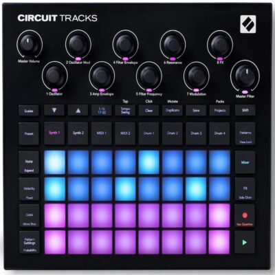 71dFCNmHboL. AC SL1500 Audiosavings Bundle: Novation Circuit Tracks MIDI USB Rechargeable Groovebox w/Synths/Drums/Sequencer Bundle with Rockville RMC-XLR High-End Metal DJ Handheld Wired Microphone Mic w 2 Cables (2 Items)