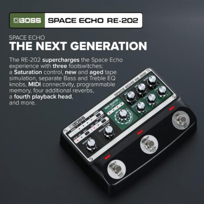 Boss RE-202 Space Echo Digital Delay Pedal and Voodoo Lab Pedal Power 2 Plus Isolated Power Supply Bundle