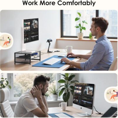 71dNtBQPpdL. AC SL1500 2-Tier Computer Monitor Stand Riser, Desk Organizer for Monitor, Printer & Laptop Stand, Desktop Workspace Organizers for Office Supplies(Black)