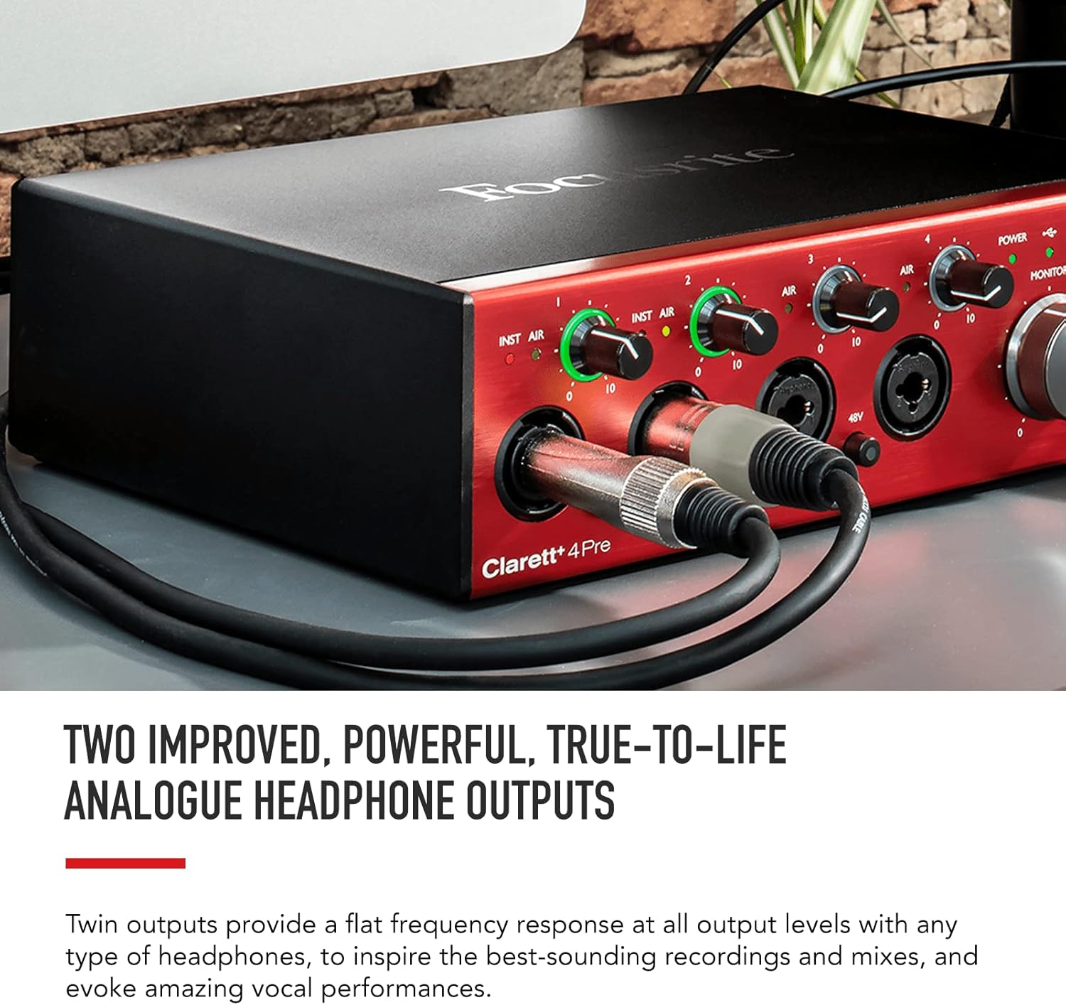 Focusrite Clarett+ 4Pre USB Studio-Grade Audio Interface for Music Makers — Four Low-Noise, Low-Distortion Mic Preamps providing True-To-Life Sound