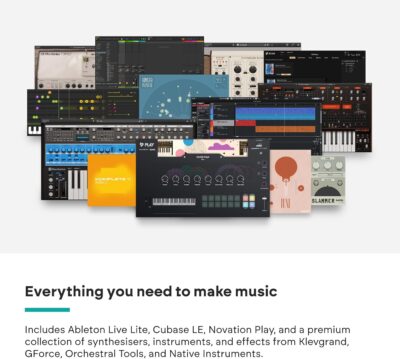 Novation Launchkey 49 White MK4 – 49 Semi-Weighted Key, USB, MIDI Keyboard Controller with DAW Integration. Chord & Scale Modes, 16 Drum Pads, Arpeggiator, & Includes Music Creation Software Bundle