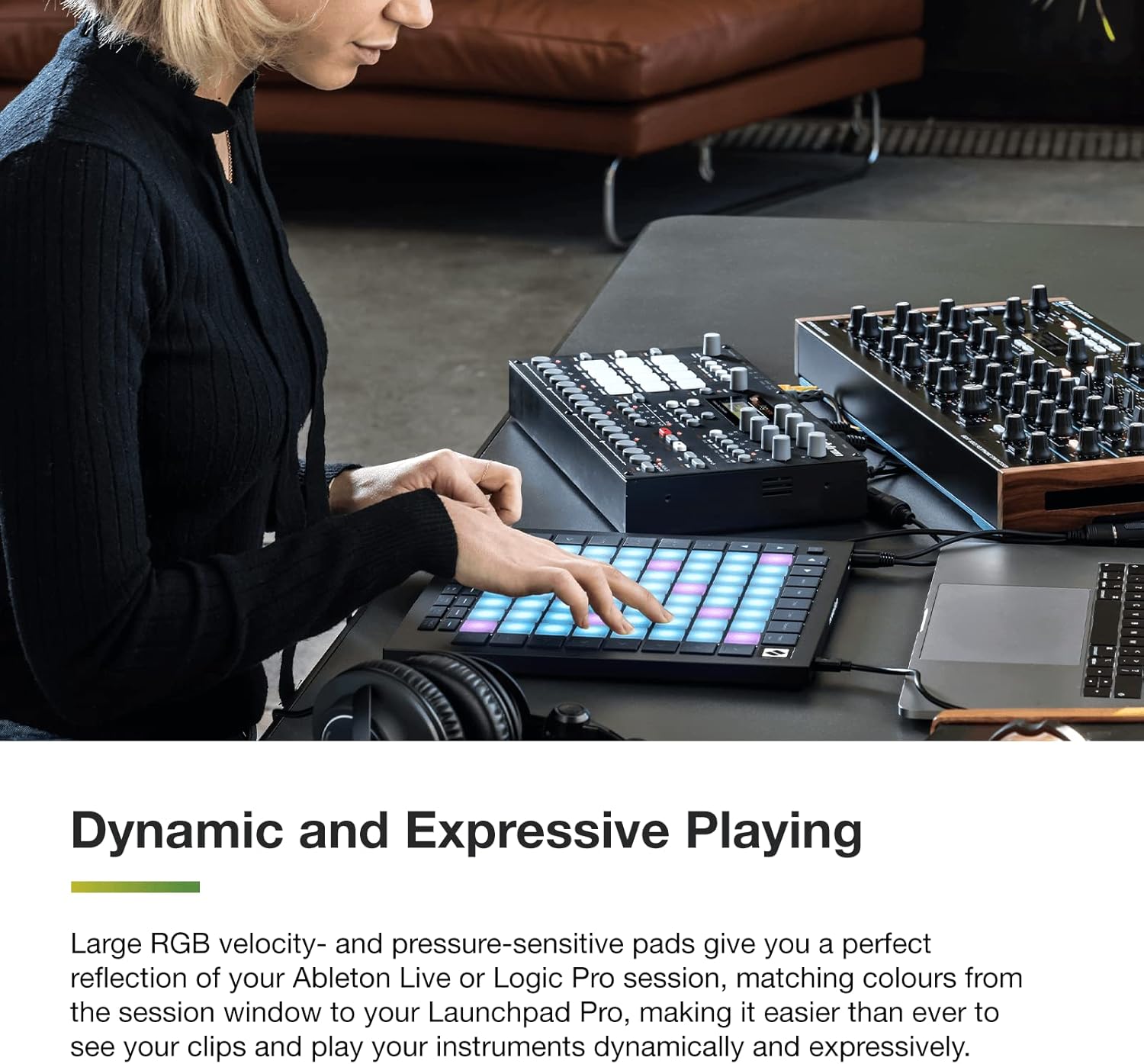 Novation Launchpad Pro MK3, MIDI 64-Grid Controller and Sequencer for Ableton Live, Logic Pro and Hardware, 64 Sensitive RGB Pads, Dynamic Note Playing, Chord and Scale Modes