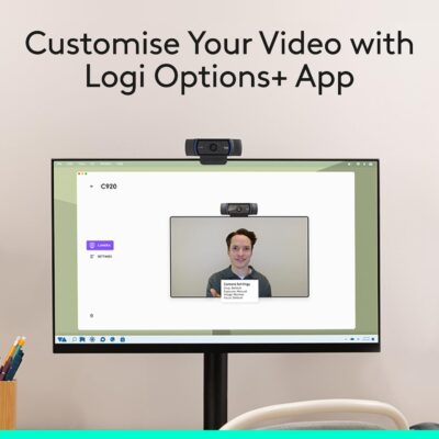 Logitech C920x HD Pro PC Webcam, Full HD 1080p/30fps Video, Clear Audio, HD Light Correction, Works with Microsoft Teams, Google Meet, Zoom, Nintendo Switch 2s new GameChat Mode, Mac/Tablet- Black