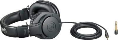 Audio-Technica ATH-M20x Professional Studio Monitor Headphones, Black