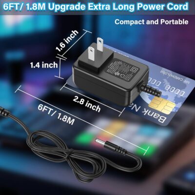 15V DJ Controller Charger Compatible with Native Instruments Power Cord AC Adapter for Maschine Mikro 21947 22550 MK2 Studio NI Traktor Kontrol Audio 2 S2 MK2 MK3 S2MK2 S2MK3 Soundcard System 1.2A