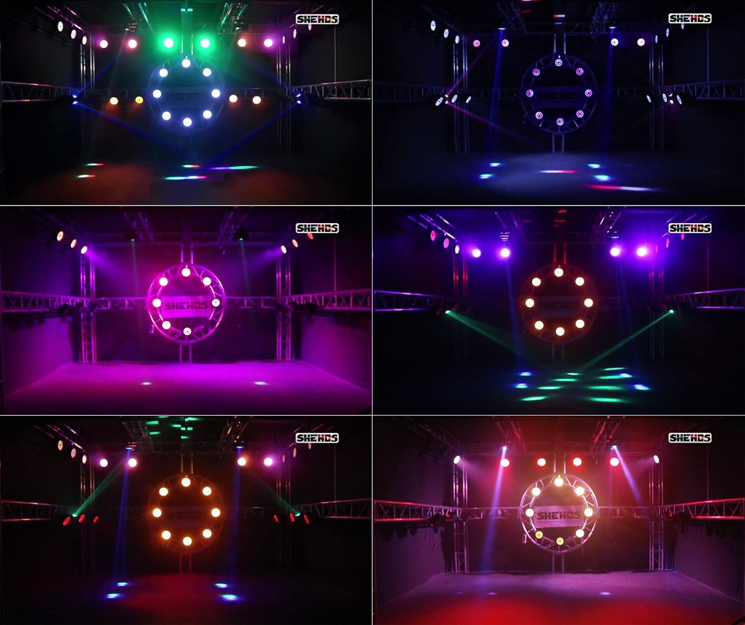 SHEHDS LED Stage Par Lights LED 18X18W DJ Stage Lights RGBWA+UV 6in1 Wash/Strobe Effect DMX512 Control Sound Activated Aluminum Alloy Shell Uplighting Lights for Concerts Family Party-1 Pack