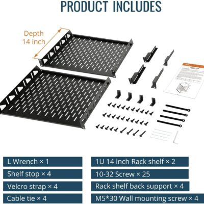 71f1tEFB33L. AC SL1500 Tecmojo 12U Open Frame Network Rack for IT & AV Gear, AV Rack Floor Standing or Wall Mounted,with 2 PCS 1U Rack Shelves & Mounting Hardware,Network Rack for 19 Networking,Audio and Video Device