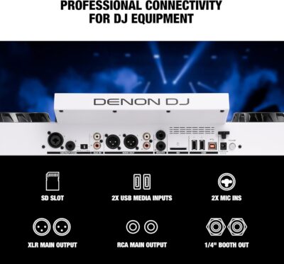 71f7PQB8gIL. AC SL1500 Denon DJ SC LIVE 4 WHITE – Standalone DJ Controller with Stems on 4-Decks, Wi-Fi Streaming, Build-in Speakers, Serato DJ and Virtual DJ Compatible