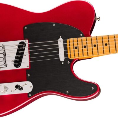 Fender American Ultra II Telecaster – Sinister Red Bundle with Case, Strap, Cable, Hat, and Guitar Cleaning Kit